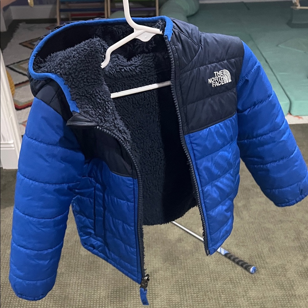 The North Face Blue and Black Quilted Jacket